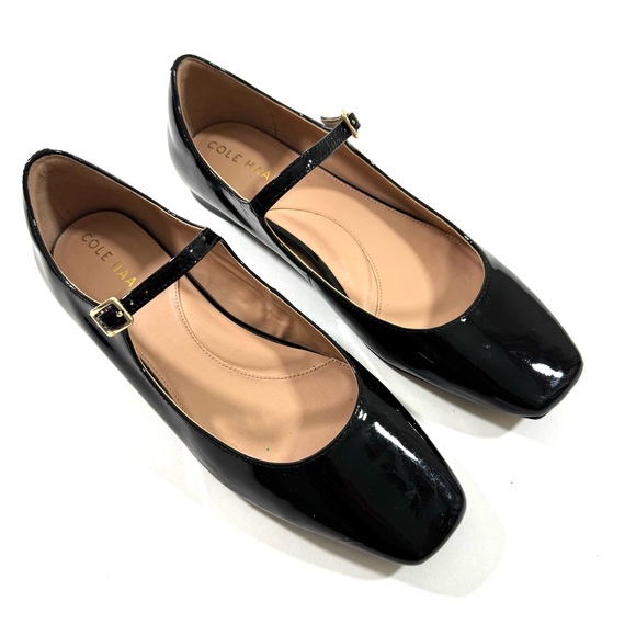 Cole Haan Bridge Mary Jane Ballet Flats Patent Leather Black - Picture 1 of 7
